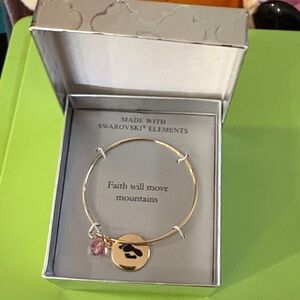 Swarovski Gold Bracelet with Pink Charm